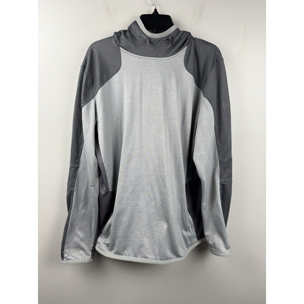 Under Armour Cold Gear Reactor Gray Hooded Pullover With Zipper Pockets Men’s XL